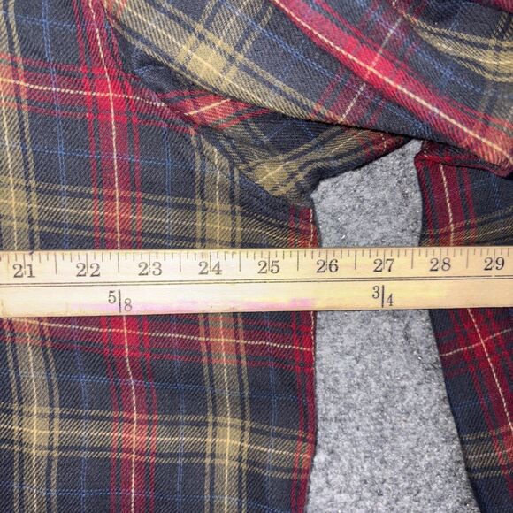 Carbon2Cobalt Shirt Mens Sz XL Red Blue Plaid Houndstooth Double Cloth Flannel - Picture 5 of 8